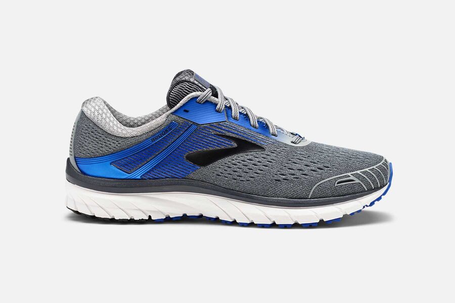 Brooks Adrenaline GTS 18 Mens UK - Road Running Shoes - Grey/Blue 386-WPYRGQ